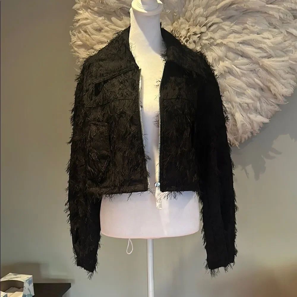 Anthropologie Black Textured Women's Jacket NWT - Picture 3 of 8